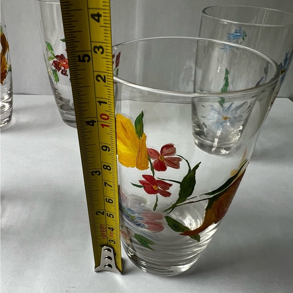 Set of 6 Vintage Painted Glasses - Picture 12 of 13